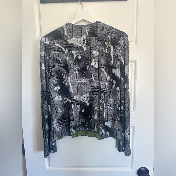 Joseph Ribkoff Black and Gray Blazer Artistic Urban Design - Picture 2 of 3